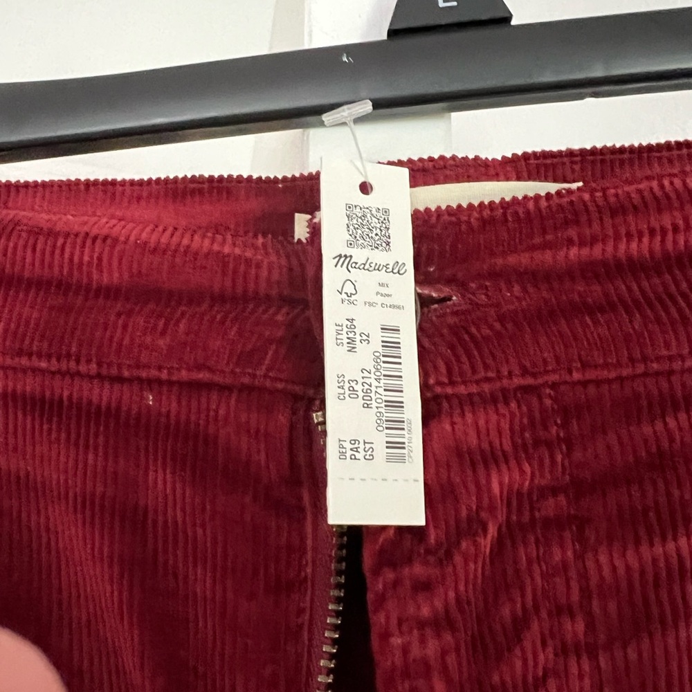 Madewell Garnet Red flare cords! NWT